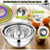 imageEfar Mixing Bowls Set of 5 Stainless Steel Salad Mixing Bowl with Transparent Lid Metal Nesting Bowl with 3 Graters for Kitchen PreppingServingBakingStorage 462615107 QT  Colorful