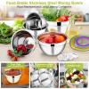 imageEfar Mixing Bowls Set of 5 Stainless Steel Salad Mixing Bowl with Transparent Lid Metal Nesting Bowl with 3 Graters for Kitchen PreppingServingBakingStorage 462615107 QT  Colorful