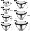 imageEfar Mixing Bowls Set of 7 Stainless Steel Mixing Bowls with Airtight Clear Lids Metal Nesting Bowls for Kitchen Prep Baking Serving Dishwasher Safe Size 46 35 3 2 15 1 07QT BlackBlack