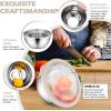 imageEfar Mixing Bowls Set of 7 Stainless Steel Mixing Bowls with Airtight Clear Lids Metal Nesting Bowls for Kitchen Prep Baking Serving Dishwasher Safe Size 46 35 3 2 15 1 07QT BlackKhaki