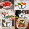 imageEfar Mixing Bowls Set of 7 Stainless Steel Mixing Bowls with Airtight Clear Lids Metal Nesting Bowls for Kitchen Prep Baking Serving Dishwasher Safe Size 46 35 3 2 15 1 07QT BlackBlack