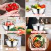 imageEfar Mixing Bowls Set of 7 Stainless Steel Mixing Bowls with Airtight Clear Lids Metal Nesting Bowls for Kitchen Prep Baking Serving Dishwasher Safe Size 46 35 3 2 15 1 07QT BlackMulticolor