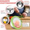 imageEfar Mixing Bowls Set of 7 Stainless Steel Mixing Bowls with Airtight Clear Lids Metal Nesting Bowls for Kitchen Prep Baking Serving Dishwasher Safe Size 46 35 3 2 15 1 07QT BlackMulticolor