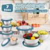 imageEfar Mixing Bowls Set of 7 Stainless Steel Mixing Bowls with Airtight Clear Lids Metal Nesting Bowls for Kitchen Prep Baking Serving Dishwasher Safe Size 46 35 3 2 15 1 07QT BlackBlue