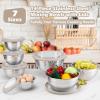 imageEfar Mixing Bowls Set of 7 Stainless Steel Mixing Bowls with Airtight Clear Lids Metal Nesting Bowls for Kitchen Prep Baking Serving Dishwasher Safe Size 46 35 3 2 15 1 07QT BlackKhaki