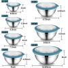 imageEfar Mixing Bowls Set of 7 Stainless Steel Mixing Bowls with Airtight Clear Lids Metal Nesting Bowls for Kitchen Prep Baking Serving Dishwasher Safe Size 46 35 3 2 15 1 07QT BlackBlue
