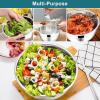 imageEfar Mixing Bowls with Lids 6Piece Stainless Steel Salad Bowls Metal Nesting Bowls for Baking Cooking and Prepping Airtight Lids ampamp Stackable Design Size 45 3 15 QT ColorfulDark Blue