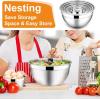 imageEfar Mixing Bowls with Lids 6Piece Stainless Steel Salad Bowls Metal Nesting Bowls for Baking Cooking and Prepping Airtight Lids ampamp Stackable Design Size 45 3 15 QT ColorfulMulticolor