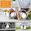 imageEfar Mixing Bowls with Lids 6Piece Stainless Steel Salad Bowls Metal Nesting Bowls for Baking Cooking and Prepping Airtight Lids ampamp Stackable Design Size 45 3 15 QT ColorfulMulticolor