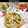 imageEfar Mixing Bowls with Lids 6Piece Stainless Steel Salad Bowls Metal Nesting Bowls for Baking Cooking and Prepping Airtight Lids ampamp Stackable Design Size 45 3 15 QT ColorfulBlack