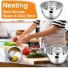 imageEfar Mixing Bowls with Lids 6Piece Stainless Steel Salad Bowls Metal Nesting Bowls for Baking Cooking and Prepping Airtight Lids ampamp Stackable Design Size 45 3 15 QT ColorfulMulticolor