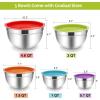 imageEfar Mixing Bowls with Lids Set of 5 Stainless Steel Mixing Bowls Metal Nesting Bowls with Airtight Lids Nontoxic ampamp Dishwasher Safe Great for Cooking Baking Serving  Size 07115346QTColorful