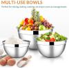imageEfar Mixing Bowls with Lids Set of 5 Stainless Steel Mixing Bowls Metal Nesting Bowls with Airtight Lids Nontoxic ampamp Dishwasher Safe Great for Cooking Baking Serving  Size 07115346QTTeal Blue