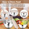 imageEfar Mixing Bowls with Lids Set of 5 Stainless Steel Mixing Bowls Metal Nesting Bowls with Airtight Lids Nontoxic ampamp Dishwasher Safe Great for Cooking Baking Serving  Size 07115346QTKhaki