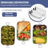 imageEfar Stainless Steel Bento Box Large 2400ml Metal Lunch Box 81oz LeakProof Lunch Food Container with Lids and Divider Reusable Meal Storage for Camping Picnic Travel Work1