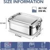 imageEfar Stainless Steel Bento Box Large 2400ml Metal Lunch Box 81oz LeakProof Lunch Food Container with Lids and Divider Reusable Meal Storage for Camping Picnic Travel Work1