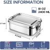 imageEfar Stainless Steel Bento Box Large 2400ml Metal Lunch Box 81oz LeakProof Lunch Food Container with Lids and Divider Reusable Meal Storage for Camping Picnic Travel Work1