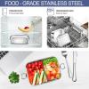 imageEfar Stainless Steel Bento Box Large 2400ml Metal Lunch Box 81oz LeakProof Lunch Food Container with Lids and Divider Reusable Meal Storage for Camping Picnic Travel Work1