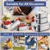 imageEfar Stainless Steel Bento Box Large 2400ml Metal Lunch Box 81oz LeakProof Lunch Food Container with Lids and Divider Reusable Meal Storage for Camping Picnic Travel Work1