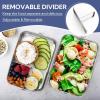 imageEfar Stainless Steel Bento Box Large 2400ml Metal Lunch Box 81oz LeakProof Lunch Food Container with Lids and Divider Reusable Meal Storage for Camping Picnic Travel Work1