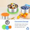 imageEfar Stainless Steel Food Containers with Lids Set of 5 Round Snack Containers for Kids Toddlers Adults Metal Food Storage Box for School Lunch Leak Proof 3oz 6oz 129oz 203oz 304ozGreen  Blue  Orange