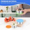 imageEfar Stainless Steel Food Containers with Lids Set of 5 Round Snack Containers for Kids Toddlers Adults Metal Food Storage Box for School Lunch Leak Proof 3oz 6oz 129oz 203oz 304ozGreen  Blue  Orange
