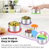 imageEfar Stainless Steel Food Containers with Lids Set of 5 Round Snack Containers for Kids Toddlers Adults Metal Food Storage Box for School Lunch Leak Proof 3oz 6oz 129oz 203oz 304ozRed  Purple  Green  Blue  Orange
