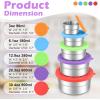 imageEfar Stainless Steel Food Containers with Lids Set of 5 Round Snack Containers for Kids Toddlers Adults Metal Food Storage Box for School Lunch Leak Proof 3oz 6oz 129oz 203oz 304ozRed  Purple  Green  Blue  Orange