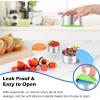 imageEfar Stainless Steel Food Containers with Lids Set of 5 Round Snack Containers for Kids Toddlers Adults Metal Food Storage Box for School Lunch Leak Proof 3oz 6oz 129oz 203oz 304ozGreen  Blue  Orange