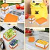 imageEfar Stainless Steel Lunch Containers for Kids 3Piece 8OZx2 ampamp 25OZ Bento Box Snack Food Container with Leakproof Silicone Lid Metal Storage for Toddlers Child School Picnic GreyOrange