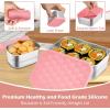 imageEfar Stainless Steel Lunch Containers for Kids 3Piece 8OZx2 ampamp 25OZ Bento Box Snack Food Container with Leakproof Silicone Lid Metal Storage for Toddlers Child School Picnic GreyPink