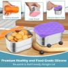 imageEfar Stainless Steel Lunch Containers for Kids 3Piece 8OZx2 ampamp 25OZ Bento Box Snack Food Container with Leakproof Silicone Lid Metal Storage for Toddlers Child School Picnic GreyMulticolor