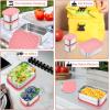 imageEfar Stainless Steel Lunch Containers for Kids 3Piece 8OZx2 ampamp 25OZ Bento Box Snack Food Container with Leakproof Silicone Lid Metal Storage for Toddlers Child School Picnic GreyPink