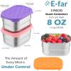 imageEfar Stainless Steel Lunch Containers for Kids 3Piece 8OZx2 ampamp 25OZ Bento Box Snack Food Container with Leakproof Silicone Lid Metal Storage for Toddlers Child School Picnic GreyMulticolor