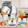 imageEfar Stainless Steel Mixing Bowls Set of 5 Size 73525151 QT Metal Nesting Bowls with Colorful Airtight Lids ampamp NonSlip Bottoms Great for Kitchen Cooking Baking Serving Food PrepMulticolor