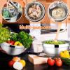 imageEfar Stainless Steel Mixing Bowls with Airtight Lids 7Piece Metal Nesting Bowls with Black Lids for Saving Storage Space Size 7 46 3 2 15 1 07QT Great for BakingCookingPreppingColorful