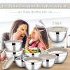 imageEfar Stainless Steel Mixing Bowls with Airtight Lids 7Piece Metal Nesting Bowls with Black Lids for Saving Storage Space Size 7 46 3 2 15 1 07QT Great for BakingCookingPreppingKhaki