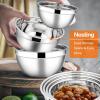 imageEfar Stainless Steel Mixing Bowls with Airtight Lids 7Piece Metal Nesting Bowls with Black Lids for Saving Storage Space Size 7 46 3 2 15 1 07QT Great for BakingCookingPreppingColorful