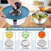 imageEfar Stainless Steel Mixing Bowls with Lids Set 5Piece Nesting Salad Bowls with 3 Grater Attachments and NonSlip Bottoms Size 46 26 2 15 1QT for Kitchen KhakiBlue