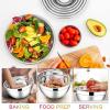 imageEfar Stainless Steel Mixing Bowls with Lids Set 5Piece Nesting Salad Bowls with 3 Grater Attachments and NonSlip Bottoms Size 46 26 2 15 1QT for Kitchen KhakiColorful
