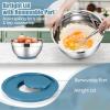 imageEfar Stainless Steel Mixing Bowls with Lids Set 5Piece Nesting Salad Bowls with 3 Grater Attachments and NonSlip Bottoms Size 46 26 2 15 1QT for Kitchen KhakiBlue