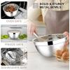 imageEfar Stainless Steel Mixing Bowls with Lids Set 5Piece Nesting Salad Bowls with 3 Grater Attachments and NonSlip Bottoms Size 46 26 2 15 1QT for Kitchen KhakiKhaki