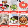 imageEfar Stainless Steel Mixing Bowls with Lids Set 5Piece Nesting Salad Bowls with 3 Grater Attachments and NonSlip Bottoms Size 46 26 2 15 1QT for Kitchen KhakiRed