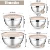imageEfar Stainless Steel Mixing Bowls with Lids Set 5Piece Nesting Salad Bowls with 3 Grater Attachments and NonSlip Bottoms Size 46 26 2 15 1QT for Kitchen KhakiKhaki