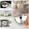 imageEfar Stainless Steel Mixing Bowls with Lids Set 5Piece Nesting Salad Bowls with 3 Grater Attachments and NonSlip Bottoms Size 46 26 2 15 1QT for Kitchen KhakiKhaki