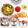 imageEfar Stainless Steel Mixing Bowls with Lids Set 5Piece Nesting Salad Bowls with 3 Grater Attachments and NonSlip Bottoms Size 46 26 2 15 1QT for Kitchen KhakiKhaki