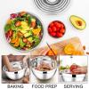imageEfar Stainless Steel Mixing Bowls with Lids Set 5Piece Nesting Salad Bowls with 3 Grater Attachments and NonSlip Bottoms Size 46 26 2 15 1QT for Kitchen KhakiBlack