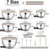 imageEfar Stainless Steel Mixing Bowls with Lids Set 5Piece Nesting Salad Bowls with 3 Grater Attachments and NonSlip Bottoms Size 46 26 2 15 1QT for Kitchen KhakiKhaki