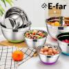imageEfar Stainless Steel Mixing Bowls with Lids Set 5Piece Nesting Salad Bowls with 3 Grater Attachments and NonSlip Bottoms Size 46 26 2 15 1QT for Kitchen KhakiColorful