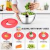 imageEfar Stainless Steel Mixing Bowls with Lids Set 5Piece Nesting Salad Bowls with 3 Grater Attachments and NonSlip Bottoms Size 46 26 2 15 1QT for Kitchen KhakiColorful